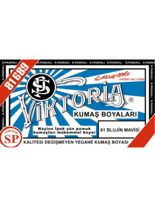 61 Kumaş Boyası Viktoria Blue Jean Mavi 61 Kumaş Boyası Viktoria Blue Jean Mavi