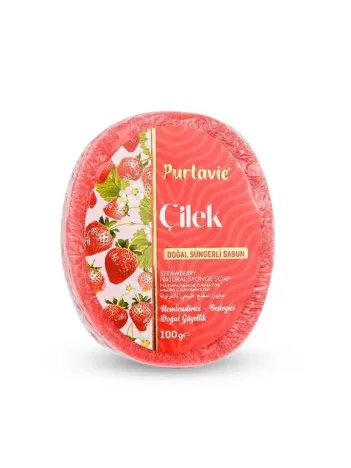 Purlavie Süngerli Çilek Sabun 100 Gr Purlavie Süngerli Çilek Sabun 100 Gr