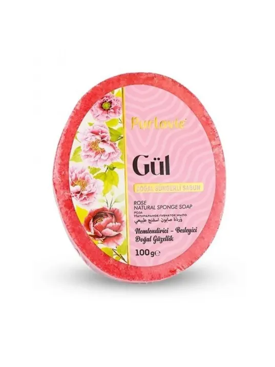 Purlavie Süngerli Gül Sabun 100 Gr Purlavie Süngerli Gül Sabun 100 Gr