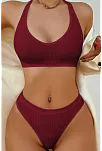 Kadın Bordo Seamless Tanga Sütyen Takım – Modern, Konforlu Ve Günlük Kombinlere Uygun