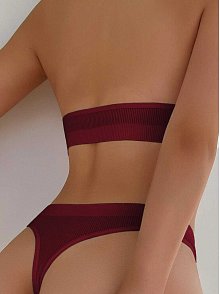 Kadın Bordo Seamless Tanga Sütyen Takım – Modern, Konforlu Ve Günlük Kombinlere Uygun