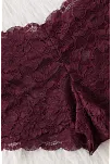 Kadın Bordo Dantelli & Kurdelalı Sütyen Külot Takımı – Modern, Konforlu Ve Günlük Kombinlere Uygun