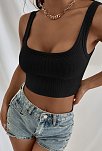 Kadın Siyah Kalın Askılı Crop Top Büstiyer – Modern Ve Şık Tasarım