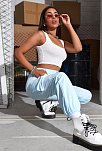 Kadın Beyaz Kalın Askılı Crop Top Büstiyer – Modern Ve Şık Tasarım