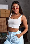 Kadın Beyaz Kalın Askılı Crop Top Büstiyer – Modern Ve Şık Tasarım