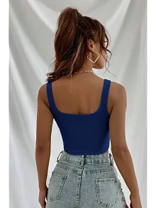Kadın Lacivert Kalın Askılı Crop Top Büstiyer – Modern Ve Şık Tasarım