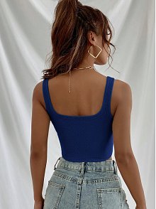Kadın Lacivert Kalın Askılı Crop Top Büstiyer – Modern Ve Şık Tasarım