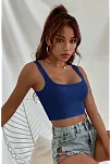 Kadın Lacivert Kalın Askılı Crop Top Büstiyer – Modern Ve Şık Tasarım