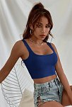 Kadın Lacivert Kalın Askılı Crop Top Büstiyer – Modern Ve Şık Tasarım
