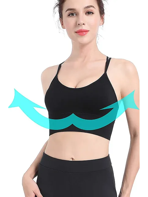 Kadın Siyah Çarpraz İpli Spor Büstiyer – Modern Ve Şık Tasarım