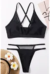 Kadın Siyah File Detaylı Özel Bikini Takımı – Modern, Konforlu Ve Günlük Kombinlere Uygun
