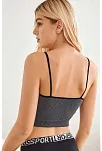 Kadın Anstrasit Gri İp Askılı Crop Top Bluz