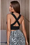 Kadın Lila Çapraz Sırt Detaylı Şık Crop Top Büstiyer