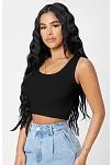 Kadın Siyah Kare Yaka Crop Top Bluz – Şık, Rahat Ve Kolay Kombinlenebilir