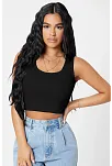 Kadın Siyah Kare Yaka Crop Top Bluz – Şık, Rahat Ve Kolay Kombinlenebilir