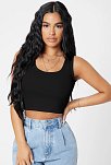 Kadın Siyah Kare Yaka Crop Top Bluz – Şık, Rahat Ve Kolay Kombinlenebilir