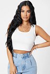 Kadın Beyaz Kare Yaka Crop Top Bluz – Şık, Rahat Ve Kolay Kombinlenebilir