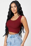 Kadın Bordo Kare Yaka Crop Top Bluz – Şık, Rahat Ve Kolay Kombinlenebilir