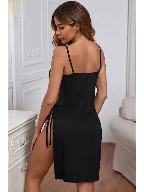Kadın Bordo Cut Out Detaylı Yırtmaçlı Sexy Gecelik – Modern Ve Şık Tasarım