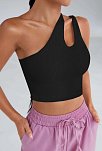 Kadın Siyah Tek Omuz Cut Out Detaylı Crop Top Bluz – Şık, Rahat Ve Kolay Kombinlenebilir