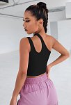 Kadın Siyah Tek Omuz Cut Out Detaylı Crop Top Bluz – Şık, Rahat Ve Kolay Kombinlenebilir