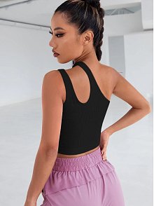 Kadın Siyah Tek Omuz Cut Out Detaylı Crop Top Bluz – Şık, Rahat Ve Kolay Kombinlenebilir