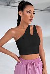 Kadın Siyah Tek Omuz Cut Out Detaylı Crop Top Bluz – Şık, Rahat Ve Kolay Kombinlenebilir