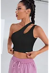 Kadın Siyah Tek Omuz Cut Out Detaylı Crop Top Bluz – Şık, Rahat Ve Kolay Kombinlenebilir