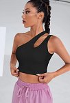 Kadın Siyah Tek Omuz Cut Out Detaylı Crop Top Bluz – Şık, Rahat Ve Kolay Kombinlenebilir
