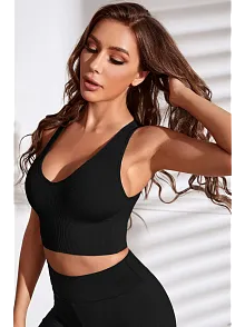 Kadın Siyah Derin Göğüs Dekolteli Şık Crop Top Bluz – Şık, Rahat Ve Kolay Kombinlenebilir