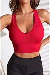 Kadın Kırmızı Derin Göğüs Dekolteli Şık Crop Top Bluz – Şık, Rahat Ve Kolay Kombinlenebilir