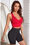 Kadın Kırmızı Derin Göğüs Dekolteli Şık Crop Top Bluz – Şık, Rahat Ve Kolay Kombinlenebilir