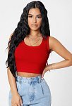 Kadın Kırmızı Kare Yaka Crop Top Bluz – Şık, Rahat Ve Kolay Kombinlenebilir