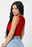 Kadın Kırmızı Kare Yaka Crop Top Bluz – Şık, Rahat Ve Kolay Kombinlenebilir