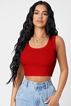 Kadın Kırmızı Kare Yaka Crop Top Bluz – Şık, Rahat Ve Kolay Kombinlenebilir