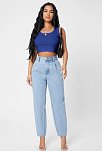 Kadın Lacivert Kare Yaka Crop Top Bluz – Şık, Rahat Ve Kolay Kombinlenebilir