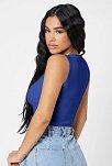Kadın Lacivert Kare Yaka Crop Top Bluz – Şık, Rahat Ve Kolay Kombinlenebilir