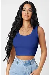 Kadın Lacivert Kare Yaka Crop Top Bluz – Şık, Rahat Ve Kolay Kombinlenebilir
