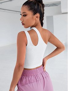 Kadın Beyaz Tek Omuz Cut Out Detaylı Crop Top Bluz – Şık, Rahat Ve Kolay Kombinlenebilir