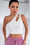 Kadın Beyaz Tek Omuz Cut Out Detaylı Crop Top Bluz – Şık, Rahat Ve Kolay Kombinlenebilir
