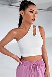 Kadın Beyaz Tek Omuz Cut Out Detaylı Crop Top Bluz – Şık, Rahat Ve Kolay Kombinlenebilir