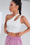 Kadın Beyaz Tek Omuz Cut Out Detaylı Crop Top Bluz – Şık, Rahat Ve Kolay Kombinlenebilir
