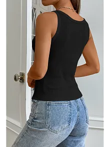 Kadın Siyah Kolsuz Kalın Askılı Uzun Crop Top Bluz & Atlet – Şık, Rahat Ve Kolay Kombinlenebilir