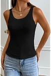 Kadın Siyah Kolsuz Kalın Askılı Uzun Crop Top Bluz & Atlet – Şık, Rahat Ve Kolay Kombinlenebilir
