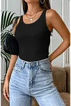 Kadın Siyah Kolsuz Kalın Askılı Uzun Crop Top Bluz & Atlet – Şık, Rahat Ve Kolay Kombinlenebilir