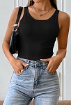 Kadın Siyah Kolsuz Kalın Askılı Uzun Crop Top Bluz & Atlet – Şık, Rahat Ve Kolay Kombinlenebilir