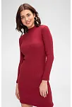 Kadın Bordo Kaşkorse Balıkçı Yaka Uzun Kollu Bodycon Mini Elbise – Şık, Rahat Ve 4 Mevsim