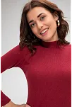 Kadın Bordo Kaşkorse Balıkçı Yaka Uzun Kollu Bodycon Mini Elbise – Şık, Rahat Ve 4 Mevsim