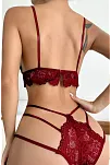 Kadın Bordo Dantel Cut-out Detaylı Şık Sütyen Ve Külot Takımı – Modern, Konforlu Ve Günlük Kombinlere Uygun