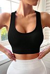 Kadın Siyah Sırtı Çapraz Lastik Detaylı Crop Top Bluz – Şık, Rahat Ve Kolay Kombinlenebilir